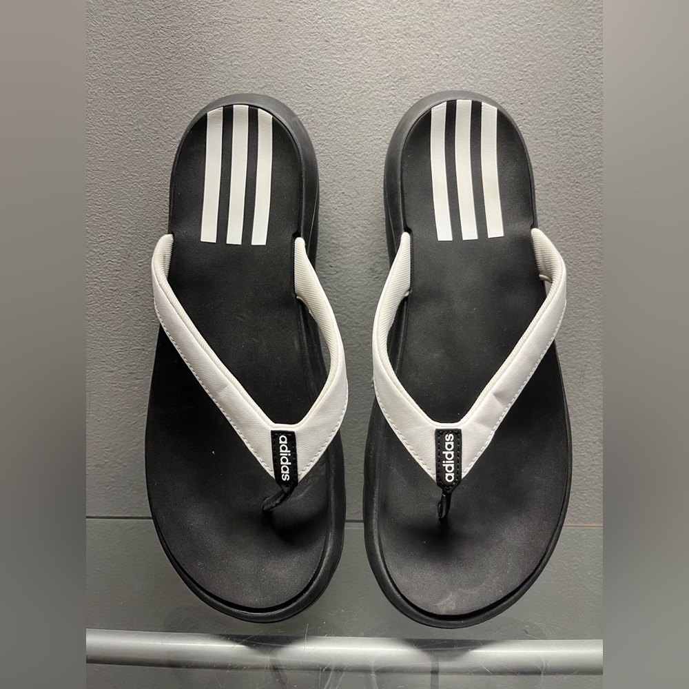 Adidas White and Black Sandals